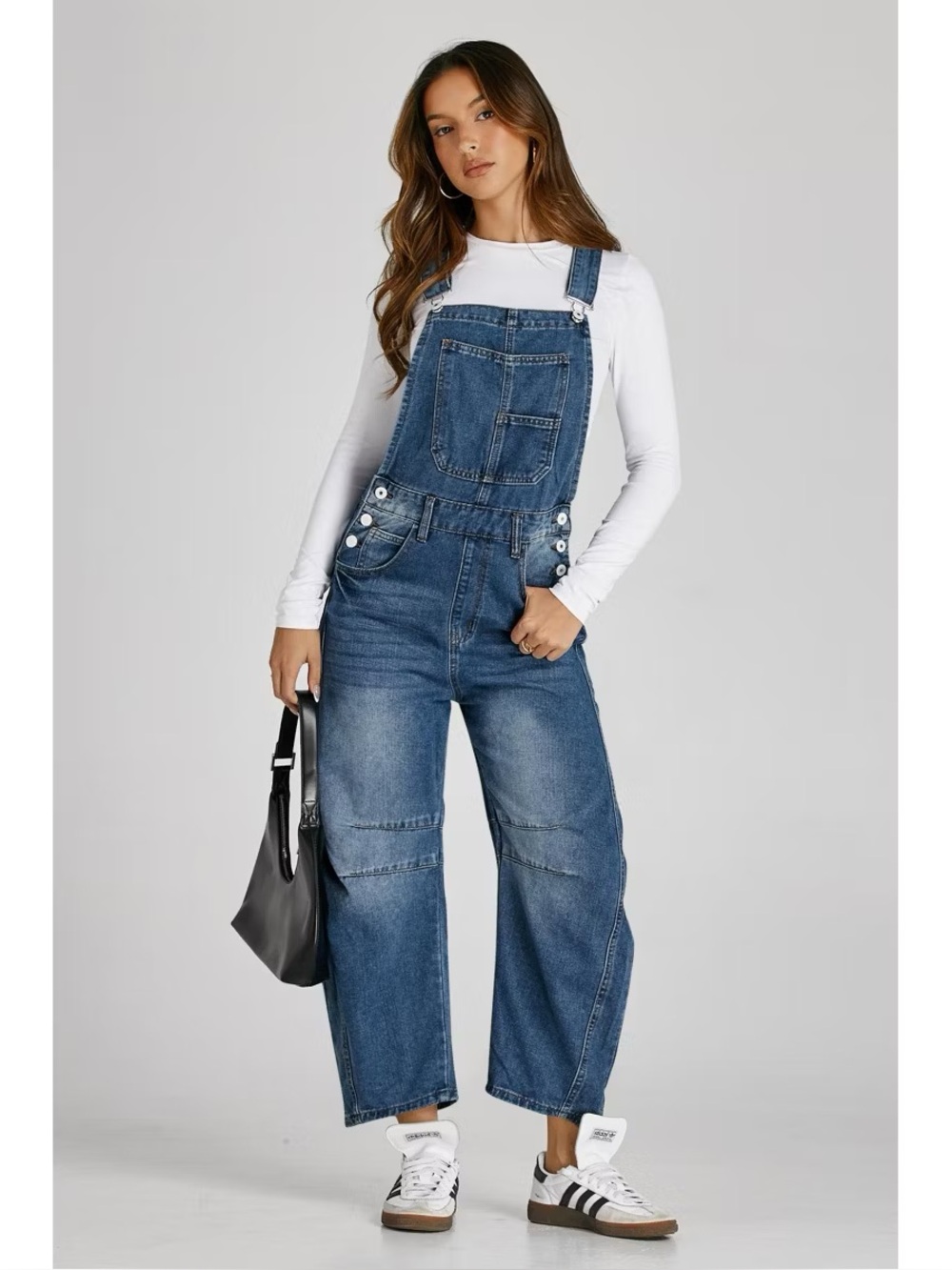 Imily Bela Denim Overalls with Loose Fit, Adjustable Straps, Pockets Blue L NWT